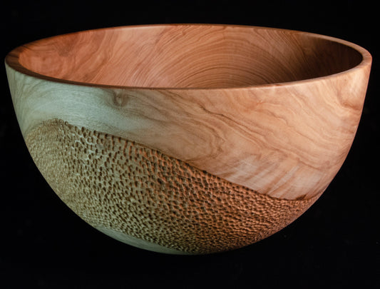 Large maple bowl with texturing