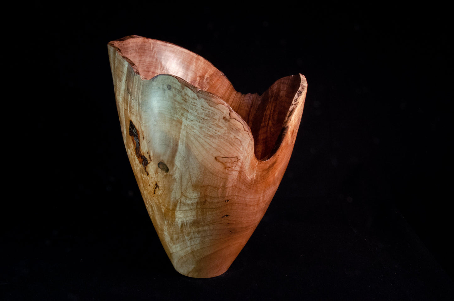 Maple vessel with natural edge