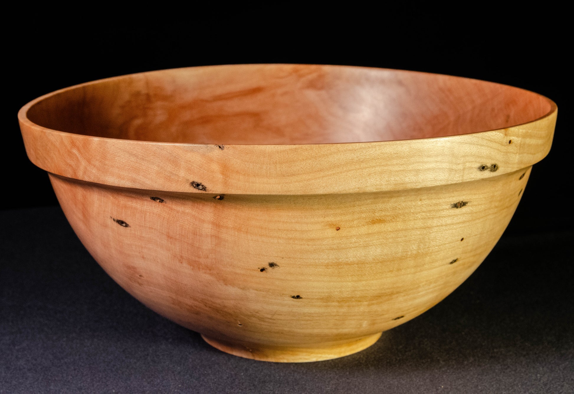 Medium Japanese Maple Bowl with strong outdent rim and pleasing grain warmth