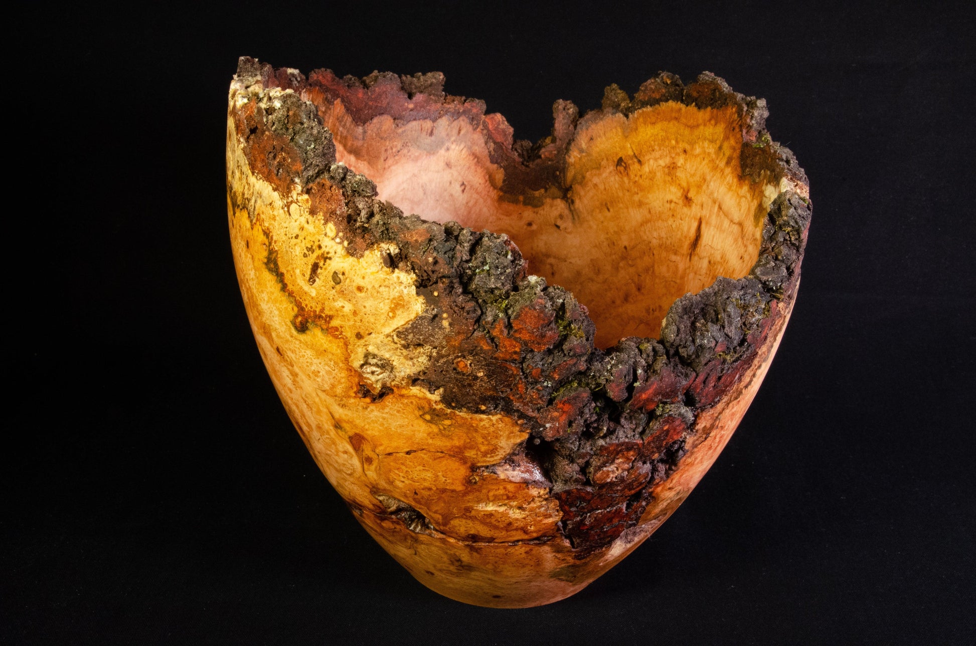 Medium live edge cherry burl bowl - Rare Earth Bowls